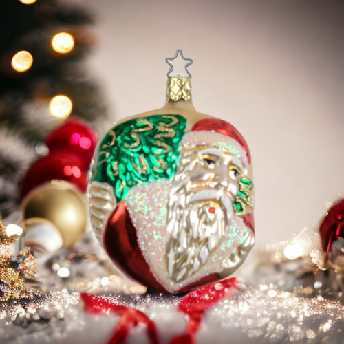 Vintage Old World Santa Blown Glass Ornament