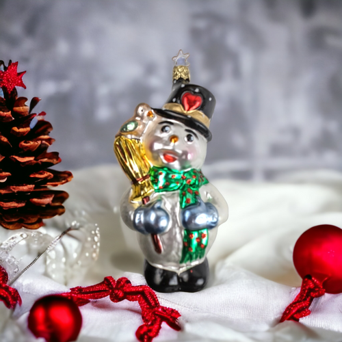 Vintage Blown Glass Snowman Ornament