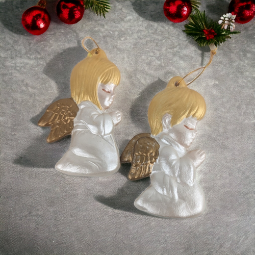 Pair of Ceramic Angel Ornaments