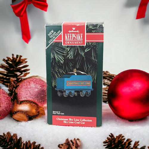 1992 Hallmark Christmas Skyline Coal Car Ornament
