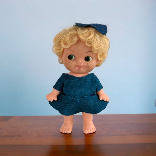 Vintage Plastic Doll with Blond Hair