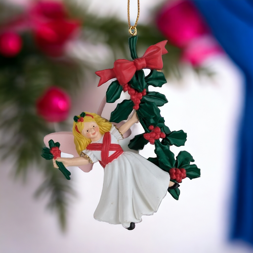 Santa's Best Christmas Charmers Holly Berry Fairy Ornament