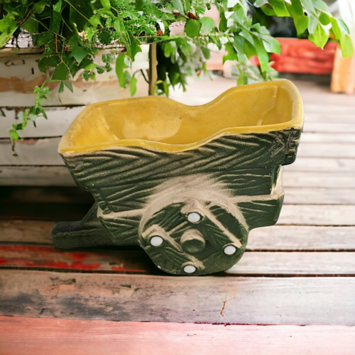 Vintage Shawnee Pottery Wheelbarrow Planter