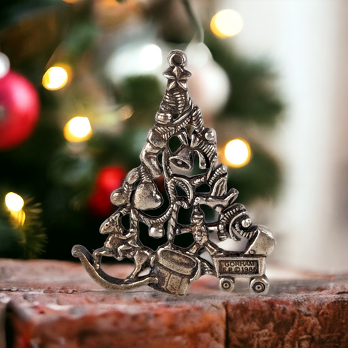 1986 Gorham Silver Plate Christmas Tree Ornament