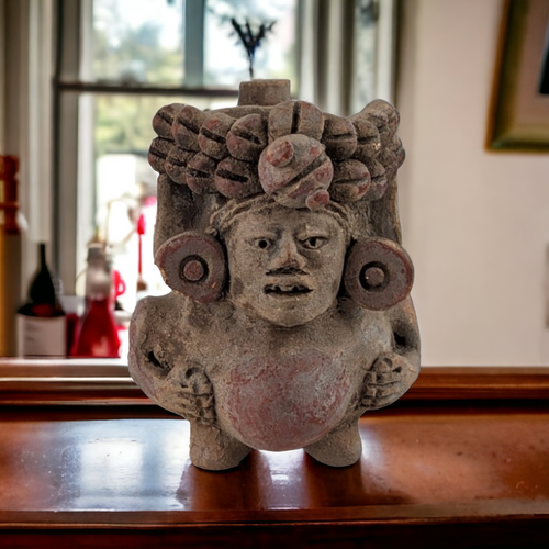 Vintage Clay Vessel, Similar in Style to Moche Art