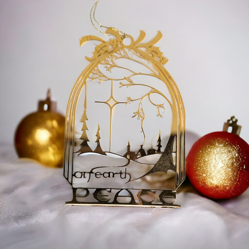 1983 Peace on Earth Gold Tone Ornament