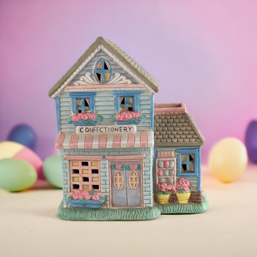 Vintage Midwest Cottontail Lane Confectionery Shoppe Lighted House