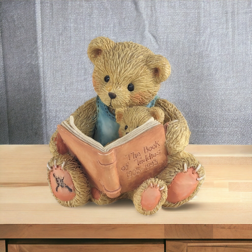 1993 Cherished Teddies Teddy & Roosevelt " The Book Of Teddies" Bear Figurine