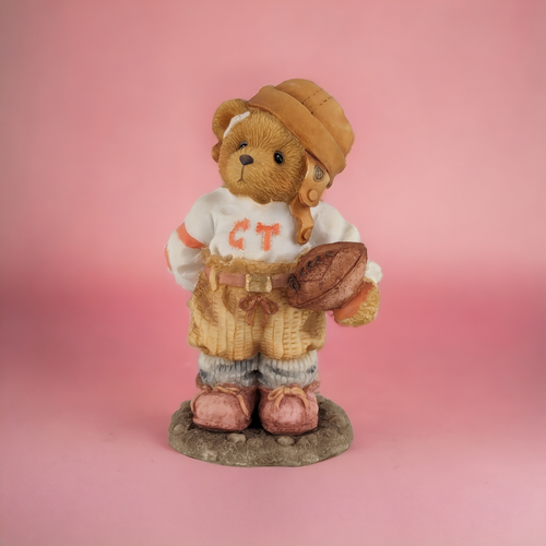 1996 Cherished Teddies Butch "Can I Be Your Football Hero?"" Bear Figurine