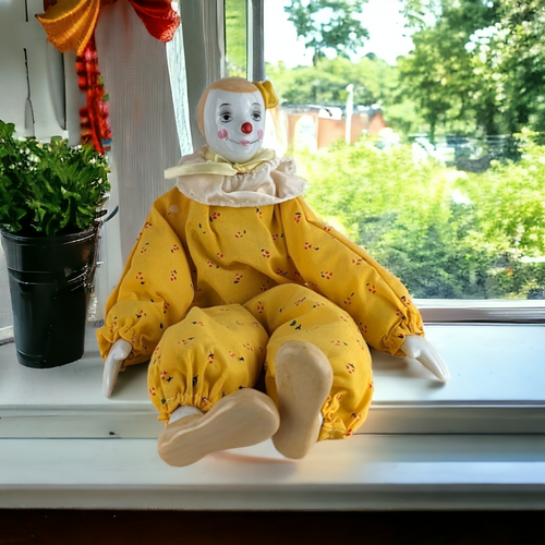 1983 Enesco Yellow Clown Doll