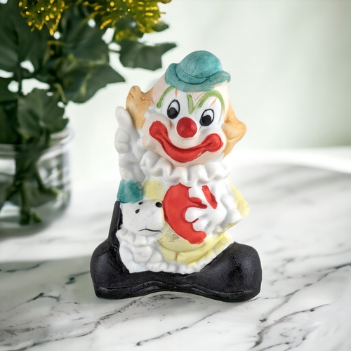 Vintage Ceramic Smiling Clown Figurine