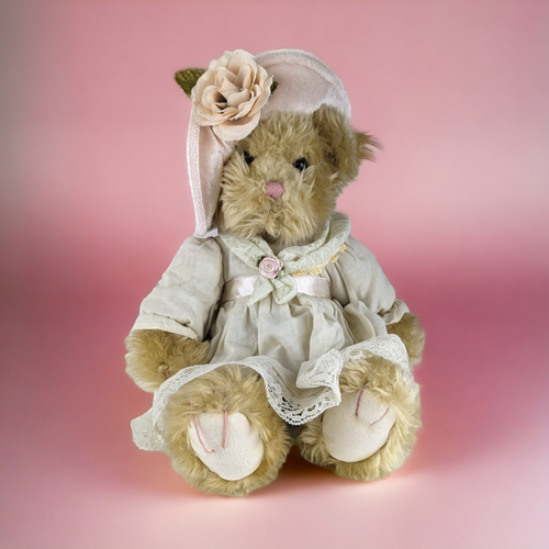 Vintage Russ Berrie 'Bronwyn' 9" Teddy Bear in Dress