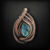 Copper wire wrapped pendant with a blue labradorite cabochon