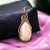 Handmade Copper Wire Wrapped Rose Quartz Pendant