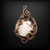 Copper wire wrapped pendant with white calcedony
