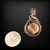 Copper wire wrapped pendant with checker cut labradorite cabochon