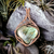 Copper Wire Wrapped Heart Shaped Labradorite Pendant