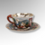 Capodimonte Embossed Roman Scene Cup and Saucer Made in Italy