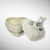 Vintage Ceramic Heart Shaped Easter Covered Candy Dish with Rabbit