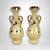 Yellow Art Deco Ceramic Vase Trio