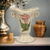 Vintage Art Pottery 5" Bud Vase with Pink Flower