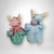 Pair of Silvestri Paper Mache and Ceramic Bunny Figurines