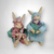 Pair of Silvestri Paper Mache and Ceramic Bunny Figurines