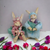 Pair of Silvestri Paper Mache and Ceramic Bunny Figurines