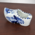 Ceramic Shoe Shaped Ashtray Hand Painted in Delft Blue