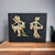Asian Straw Art Picture of Man and Woman, Unframed