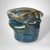 Handmade Blue Asymmetrical Pottery Vase, Signed