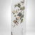 White Frosted Cylinder Glass Vase with Hand Painted Birds