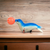 Vintage Plastic Wind Up Seal With Ball Bath Toy