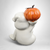 Vintage Ghost with Pumpkin Ceramic Figurine