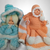 Pair of Vintage Hand Crocheted Dolls