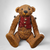 Vintage Jointed Resin Brown Teddy Bear Figurine with Vest