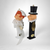 2001 Carlton Cards PEZ Here Comes with Bride and Groom Ornaments