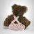 Vintage Brown Plush Teddy Bear with Polka Dot Outfit