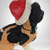 Enesco Resin Calico Cat with Santa Cap Resin Figurine