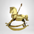 Vintage Gold Tone Rocking Horse Ornament