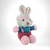 1987 Dan-Dee Plush White Rabbit With Hat Plush Toy