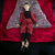 Vintage Red and Black 18" Harlequin Peirrot Doll