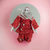 Vintage Porcelain 6 1/2" Red Sad Clown Doll