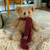 Vintage Jointed 13" Tan Teddy Bear with Red Scarf