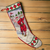 Vintage Needlepoint Santa Playing Golf Christmas Stocking