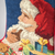 Vintage Needlepoint Santa With Presents Christmas Stocking