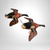 Pair of Vintage Mallard Wooden Ornaments, Made in China