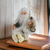 Vintage Santa Holding Clock Sitting Figurine (4 1/2")