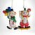 Pair of Christmas Around The World Ceramic Clown Ornaments