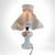 Vintage Painted Milk Glass Lamp with Shade